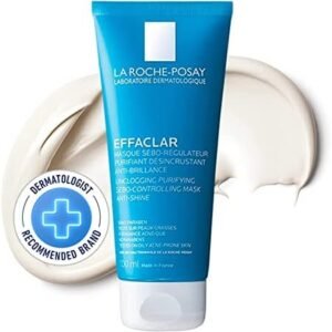 La Roche-Posay Shine Control Clay Mask for Face. Effaclar Purifying Face Mask Skincare for Oily Skin & Sebum Control with Kaolin Clay, Glycerin & Vitamin B5, 100 mL