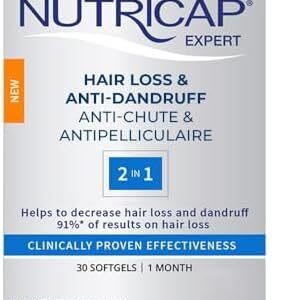 NUTRISANTE Hair Loss 2 in 1, Hair Loss & Anti-dandruff - Hair Vitality - All Natural Biotin, Zinc, Vitamin E, Nettle - 30 capsules - 1 Month Treatment