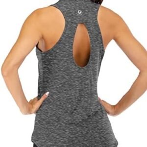 Fihapyli ICTIVE Yoga Tops for Women Loose fit Workout Tank Tops for Women Backless Sleeveless Keyhole Open Back Muscle Tank
