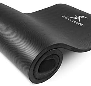 ProsourceFit 1 in and 1/2in Extra Thick Yoga Pilates Exercise Mat, Padded Workout Mat for Home, Non-Sip Yoga Mat for Men and Women