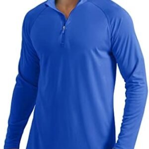 MAGCOMSEN Men's Long Sleeve Sun Shirts UPF 50+ Tees 1/4 Zip Up Fishing Running Rash Guard T-Shirts Outdoor Shirt