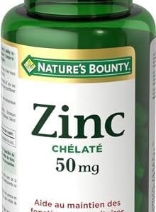 Nature's Bounty Zinc Supplement, Helps Maintain Immune Function, 50mg, 100 caplets, Multi-colored