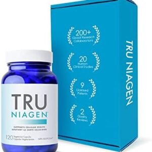 TRU NIAGEN NAD+ Supplement More Efficient Than NMN, Niacinamide, Niacin. Nicotinamide Riboside Vitamin B3 for Cellular Health Patented Formula 120ct - 150mg (2 Months / 1 Bottle)