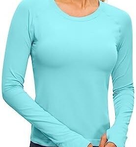 CRZ YOGA Womens Seamless Ribbed Workout Long Sleeve Shirts Quick Dry Gym Athletic Tops Breathable Running Shirt