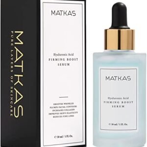 MATKAS Korean Triple Pure Hyaluronic Acid Serum for Face + 2% Niacinamide B3 + Vitamin B5 + 8 Peptides for Deep Firming, Plump Wrinkles, Hydrating Dewy Skin, Anti Aging Acide Hyaluronique Face Serum