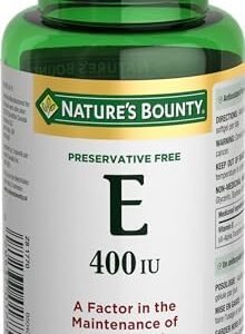 Nature's Bounty Vitamin E 400IU Pills and Supplement, Helps Maintain Health, 100 Softgels