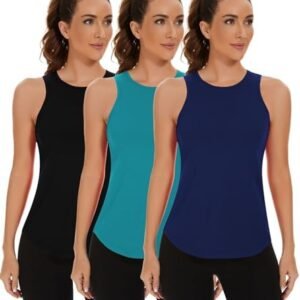 TAIPOVE Mesh Tank Top Cotton Racerback Running Shirts for Women Gym Athletic Tops 3 Packs