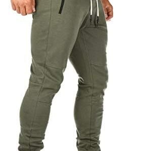 MANSDOUR Men's Gym Pants Workout Running Athletic Joggers Slim Fit Sport Track Pants with Zipper Pockets