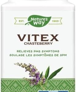 Nature's Way Vitex Chasteberry – Herbal Supplement To Help Relieve PMS Symptoms, Normalize Hormones And Stabilize Menstrual Cycle Irregularities – Non-GMO - 100 Vegetarian Capsules