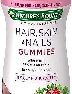 Nature’s Bounty Hair, Skin & Nails Gummies with Biotin - Value Size - 220 Gummy Vitamins with Vitamin C and Vitamin E Anti Oxidants