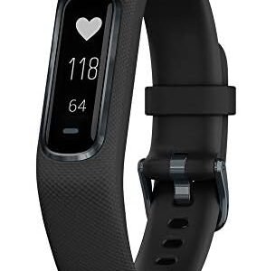 Garmin vívosmart 4, Activity and Fitness Tracker w/Pulse Ox and Heart Rate Monitor, Midnight with Black Band