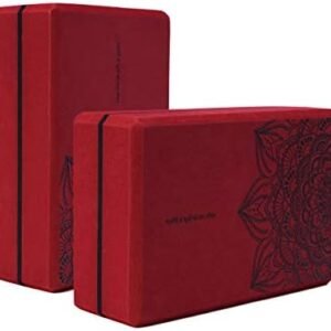 nuveti Yoga Blocks Set of 2, High Density Yoga Brick Foam Blocks to Improve Strength, Flexibility and Balance Yoga Brick Foam Blocks