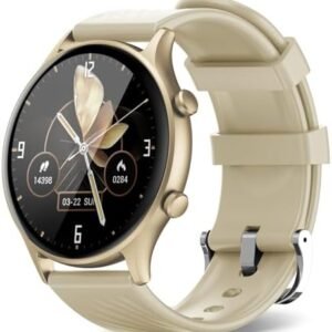 Heart Rate Monitor Watch,Smart Watch for Women,Fitness Watch,WalkerFit 2023 Upgrade Waterproof SmartWatches Fitness Tracker with Blood Pressure iPhone Android Compatible, 1.4 Inch Round Gold