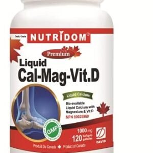 Nutridom Calcium Magnesium Vitamin D3 - Cal-Mag Supplement with Vitamin D - Promotes Healthy Bones and Teeth - Softgels, Non-GMO, Gluten-Free, Soy and Dairy Free (120 Count)