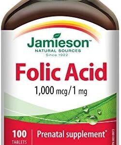 Jamieson Folic Acid 1000mcg 100's 100 Tablets