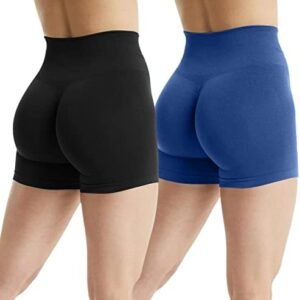 JN JANPRINT Womens 2 Piece Workout Biker Shorts Seamless Scrunch Gym Yoga Active Intensify Running Sport Athletic Shorts