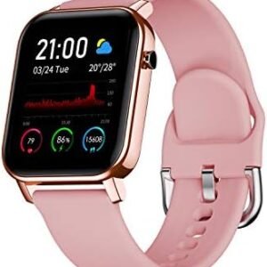 Smart Watch for Android and iOS Phone with 1.4" Touch Screen, Activity Fitness Tracker Heart Rate Sleep Monitor,5ATM Waterproof Pedometer Smartwatch Step Counter for Women Men and Kids (Pink)