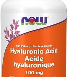 NOW Supplements Hyaluronic Acid 100mg Capsules, 120 Count
