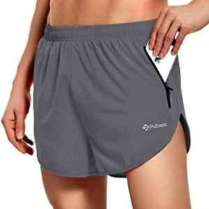 Pubaes Men's Running Shorts 3 Inch and 7 Inch Quick Dry Fitness Workout Athletic Shorts with Lining and Zipper Pockets