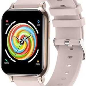 IFOLO Smart Watch for Android and iOS Phone with 1.69" Touch Screen, 24 Sports Activity Fitness Tracker Heart Rate Sleep Monitor, 5ATM Waterproof Pedometer Smartwatch Step Counter for Women and Men (Gold)