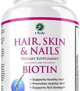 Hair, Skin, and Nails Vitamins – Supports Healthy Hair, Skin & Nails Formulated with 25 Other Vitamins – Nail Growth and Skin Care Vitamin Supplements Formula for Men and Women