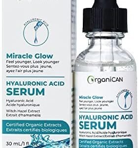 Miracle Glow Anti Aging Hyaluronic Acid Serum for Face with Vitamin C, Vitamin E - Skin Brightening, Hydrating Collagen Boost for Dark Spots