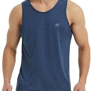 EZRUN Men's Tank Tops Quick Dry Workout Swim Beach Shirts Sleeveless Shirts for Bodybuilding Gym Fitness Training