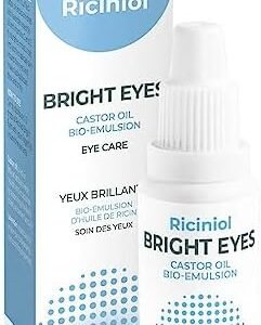 Riciniol Bright Eyes - Bio-Adnvanced Castor Oil Eye Skin Care Enriched with Vitamins C, E and Lavender Essential Oil, Under Eye and Dark Circle Treatment, Eyelash & Eyebrow Rejuvinating Growth Oil, Hydrating and Moisturizing, Vegan & Cruelty-Free, 15ml, Pack of 1