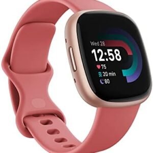 Fitbit Versa 4 Fitness Smartwatch with Daily Readiness, Gps, 24/7 Heart Rate, 40+ Exercise Modes, Sleep Tracking and More, Pink Sand/copper Rose, One Size (S and L Bands Included)