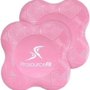 ProsourceFit Yoga Knee Support Pads Set of 2, Non-Slip Knee Pad for Yoga, Pilates, Meditation, and Stretching; Exercise Yoga Accessories for Knee Support for Men and Women, Pink