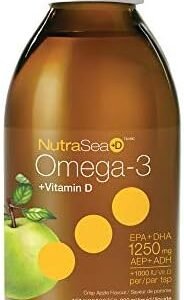 Nature's Way NutraSea+D, Omega 3 + Vitamin D Supplement, Apple Crisp, 200 mL Liquid