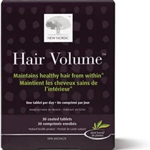 New Nordic Hair Volume Tablets, Biopectin Apple Extract for Fuller, Volumized Hair, 30 Count (Pack of 1)