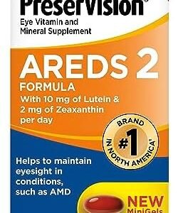 PreserVision AREDS 2 Eye Vitamin & Mineral Supplement, Contains Lutein, Vitamin C, Zeaxanthin, Zinc, Copper & Vitamin E, 60 Softgels (Packaging May Vary)