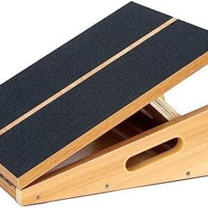 StrongTek Professional Wooden Slant Board, Adjustable Incline Board and Calf Stretcher, Stretch Board - Extra Side-Handle Design for Portability
