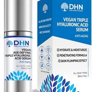 Triple Hyaluronic Acid Anti-Aging Face Serum. 3 Types of Pure Hyaluronic Acid with Vitamin C for Smoother, Firmer Looking Skin. Triple Hydrating Boost. Made in Canada, Vegan & Cruelty Free