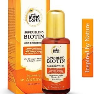 The Indie Earth Rosemary Mint Biotin Hair Oil 100 mL Formulated with Biotin, Vitamin B5, Vitamin E, Rosemary, Mint, Argan Oil & other 21+ Natural Herbs & Oils
