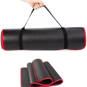 GHAWI Yoga Mat Eco Friendly NBR All-Purpose 1 Cm Thick Non-Slip Exercise Mat High Density Anti-Tear Pilates Mat with Carrying Strap for Yoga Pilates and Gymnastics - 183cm x 66cm x 1cm Yoga Matt