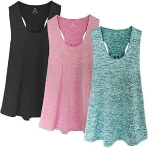 FINIZO Plus Size Workout Tank Tops for Women - Running Muscle Tank Sport Exercise Gym Yoga Tops Athletic Shirts(Pack of 3)