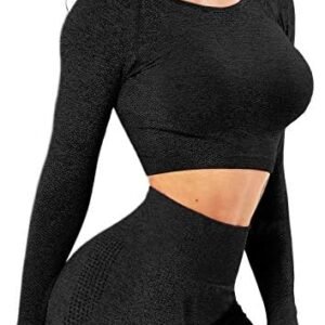 INSTINNCT Long Sleeve T-Shirt Yoga Crop Tops Seamless Hollow Out Tight Fitness Workout for Women Yoga Activewear Tops Shirts