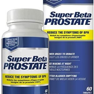 Super Beta Prostate Urologist Recommended Prostate Supplement for Men - Reduce the Symptoms of BPH, Decrease Bathroom Trips Day & Night, Promote Sleep, Better Bladder Emptying & Healthy Prostate, Beta Sitosterol, not Saw Palmetto (60 Tablets - 1 Bottle)