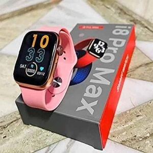 i8 Pro Max Series 8 Smart Watch for Men & Women, Activity Fitness Tracker, Heart Rate, Sleep Monitor, 1.73" Full Touch Screen, Waterproof, iOS & Android (Pink)