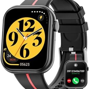 Smart Watch for Men Women (Answer/Make Call) 1.85" HD Screen Activity Fitness Tracker with 100+ Sport Modes, Heart Rate Sleep Monitor Pedometer IP67 Waterproof Smart Watches for iPhone Android (Black)