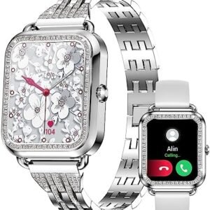 Smart Watch for Women with Bluetooth Call Answer/Dial, 1.57'' HD Touchscreen Fitness Tracker with HeartRate/Sleep Monitor, Message Alert, 21 Sport Modes, IP67 Waterproof Step Counter for Android iOS
