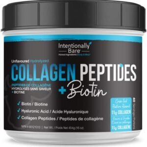 Intentionally Bare Collagen Peptides – Biotin, Hyaluronic Acid, Vitamin C, Zinc – Keto, Paleo - 10g Protein, Zero Carbs - Grass-Fed, Pasture Raised, Dairy Free – Unflavored - 40 Servings