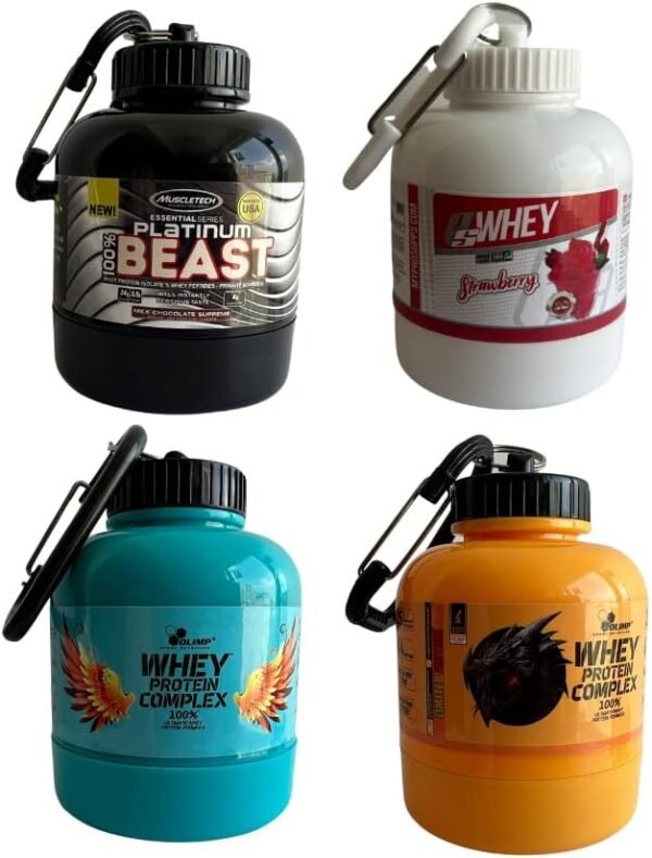 Portable Keychain Protein Powder (4 pack) 150ml 54g Powder Container Bottle Mini Powder Food Pillls Storage Bottle