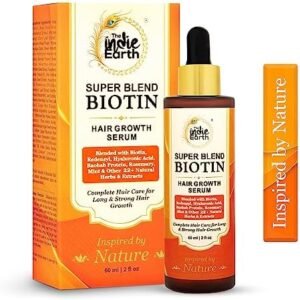 The Indie Earth Rosemary Mint & Biotin Hair Serum Formulated With Biotin, Hyaluronic Acid, Baobab Protein, Rosemary, Mint & Other 22+ Natural Herbs & Extracts 60 ml