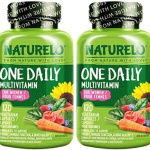 NATURELO One Daily Multivitamin for Women - Energy Support - Whole Food Supplement to Nourish Hair, Skin, Nails - Non-GMO - No Soy - Gluten Free - 240 Capsules | 8 Month Supply