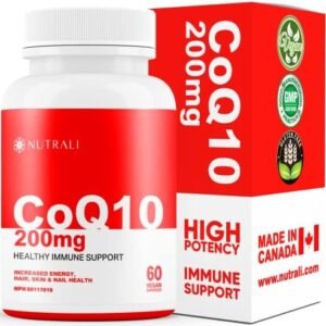 New Nutrali CoQ10 Ubiquinone Supplement – Powerful 200mg High Potency Capsules, Coenzyme q10 Improves Heart Health, Increases Energy and Exercise Performance, Reduced Migraines and is a Powerful Antioxidant, Gluten Free, NON-GMO, Vegan - 60 Capsules