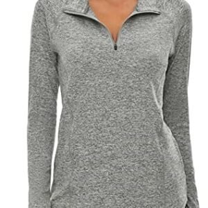 Luranee Womens UPF 50+ Long Sleeve 1/4 Zip Pullover Athletic Hiking Running Workout Tops