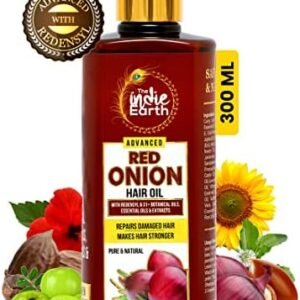 The Indie Earth Advanced Red Onion Oil 300ml, Repairs Damaged Hair - Makes hair Thicker & Stronger
